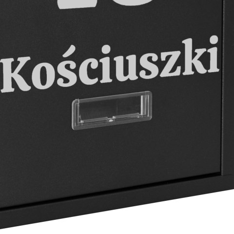 Skrzynka pocztowa na listy Gustav czarna z napisami Skrzynka pocztowa na listy Gustav czarna z napisami