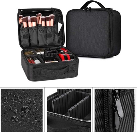 Kuferek kosmetyczka organizer na kosmetyki POLVERE czarny Kuferek kosmetyczka organizer na kosmetyki POLVERE czarny