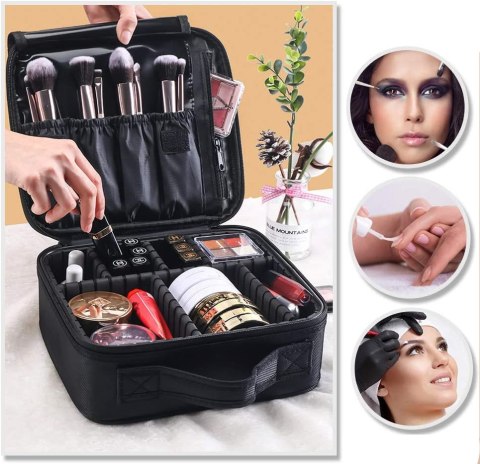 Kuferek kosmetyczka organizer na kosmetyki POLVERE czarny Kuferek kosmetyczka organizer na kosmetyki POLVERE czarny