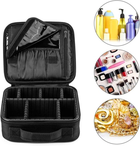 Kuferek kosmetyczka organizer na kosmetyki POLVERE czarny Kuferek kosmetyczka organizer na kosmetyki POLVERE czarny
