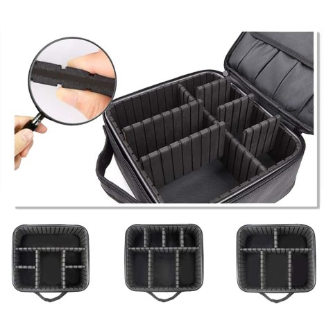 Kuferek kosmetyczka organizer na kosmetyki POLVERE czarny Kuferek kosmetyczka organizer na kosmetyki POLVERE czarny