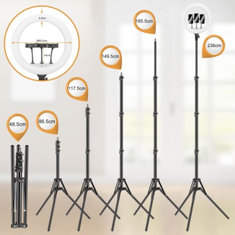 Lampa pierścieniowa LUMO LED ring do filmów zdjęć makijażu Lampa pierścieniowa LUMO LED ring do filmów zdjęć makijażu