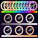 Lampa pierścieniowa RIVONI LED RGB statyw uchwyt do selfie