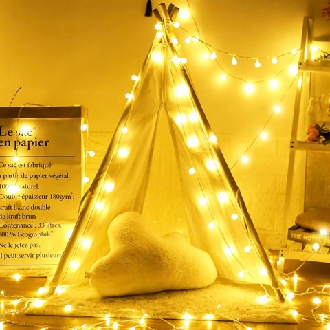 Lampki świąteczne choinkowe LED BUBBLE ciepła biel 50 lampek Lampki świąteczne choinkowe LED BUBBLE ciepła biel 50 lampek
