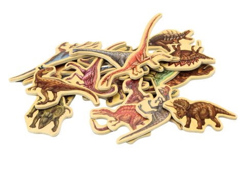 Zestaw Magnesy Drewniane Dinozaury 20 Sztuk Kolorowe Zestaw Magnesy Drewniane Dinozaury 20 Sztuk Kolorowe