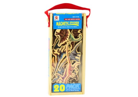 Zestaw Magnesy Drewniane Dinozaury 20 Sztuk Kolorowe Zestaw Magnesy Drewniane Dinozaury 20 Sztuk Kolorowe