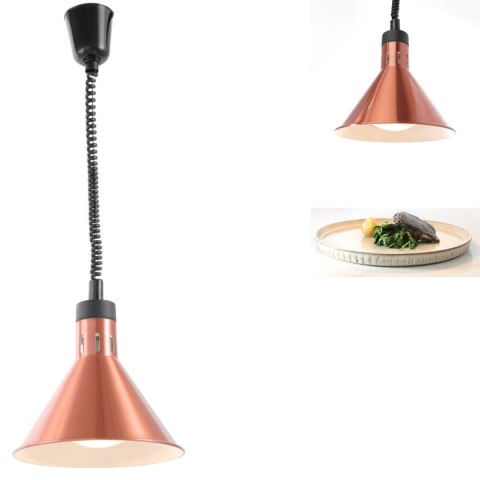 Lampa do podgrzewania potraw - wisząca stożkowa miedziana 250W Lampa do podgrzewania potraw - wisząca stożkowa miedziana 250W