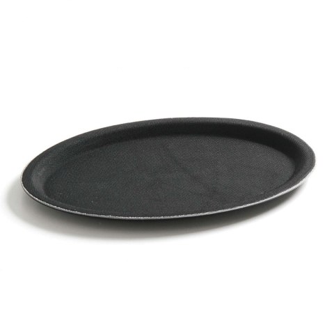 Taca kelnerska antypoślizgowa owalna 20x26.5cm - czarna Taca kelnerska antypoślizgowa owalna 20x26.5cm - czarna