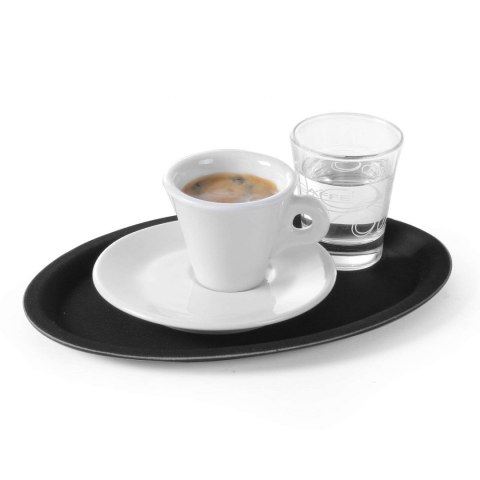 Taca kelnerska antypoślizgowa owalna 20x26.5cm - czarna Taca kelnerska antypoślizgowa owalna 20x26.5cm - czarna