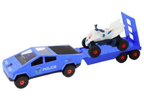 Zestaw Nowoczesne Auto z Quadem i Lawetą Do Rozkręcania DIY Niebieski Zestaw Nowoczesne Auto z Quadem i Lawetą Do Rozkręcania DIY Niebieski
