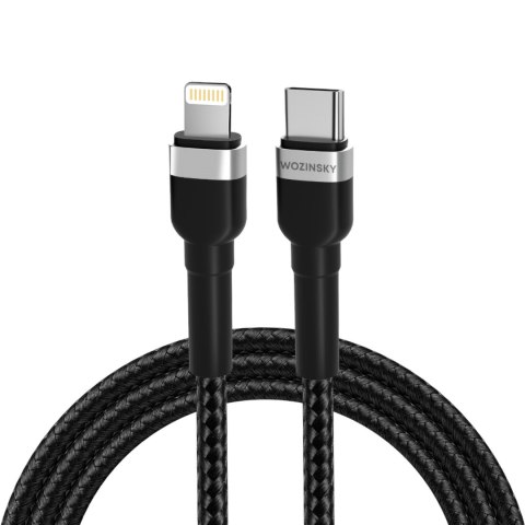 Kabel przewód do iPhone USB-C - Lightning PD 30W 2m czarny Kabel przewód do iPhone USB-C - Lightning PD 30W 2m czarny