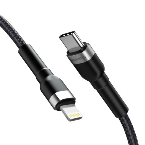Kabel przewód do iPhone USB-C - Lightning PD 30W 2m czarny Kabel przewód do iPhone USB-C - Lightning PD 30W 2m czarny