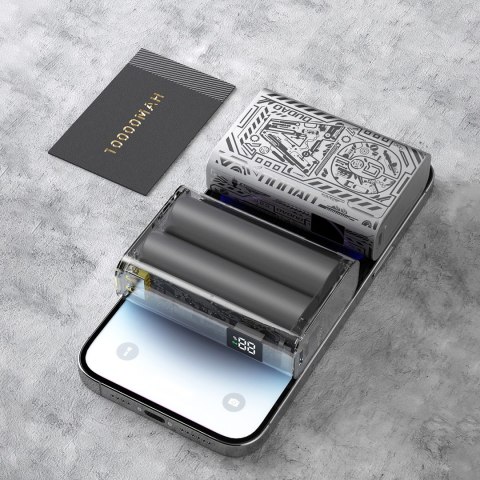 Stylowy powerbank 10000mAh USB-A / USB-C 22.5W srebrny Stylowy powerbank 10000mAh USB-A / USB-C 22.5W srebrny