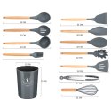 ZESTAW 12 PRZYBORÓW KUCHENNYCH W STOJAKU E-6289