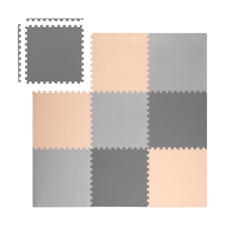 Mata piankowa puzzle 180x180cm 9 szt szaro-brzoskwiniowa Mata piankowa puzzle 180x180cm 9 szt szaro-brzoskwiniowa