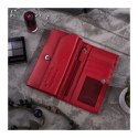 Portfel damski skórzany z kwiatowym wzorem T-45-RD etui na klucze T-51-NRD zestaw prezentowy Paolo Peruzzi ZUP-119-RD