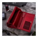 Portfel damski skórzany z kwiatowym wzorem T-45-RD etui na klucze T-51-NRD zestaw prezentowy Paolo Peruzzi ZUP-119-RD