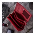 Portfel damski skórzany z kwiatowym wzorem T-45-RD etui na klucze T-51-NRD zestaw prezentowy Paolo Peruzzi ZUP-119-RD