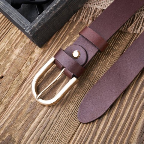 PASEK DAMSKI SKÓRZANY BRĄZOWY 110 cm ZE ZŁOTĄ KLAMRĄ PAOLO PERUZZI PG-01-BRZ-110 PASEK DAMSKI SKÓRZANY BRĄZOWY 110 cm ZE ZŁOTĄ KLAMRĄ PAOLO PERUZZI PG-01-BRZ-110