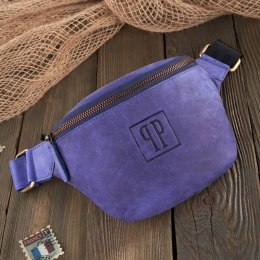 SASZETKA DAMSKA SKÓRZANA NERKA W STYLU VINTAGE GRANATOWA PAOLO PERUZZI T-97-HDB