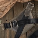SASZETKA DAMSKA SKÓRZANA NERKA W STYLU VINTAGE SZARA PAOLO PERUZZI T-97-HGRE