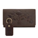 ZESTAW PREZENTOWY PORTFEL DAMSKI SKÓRZANY VINTAGE I BRELOK DO KLUCZY BRĄZOWY PAOLO PERUZZI ZUP-104-BR