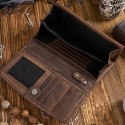 ZESTAW PREZENTOWY PORTFEL DAMSKI SKÓRZANY VINTAGE I BRELOK DO KLUCZY BRĄZOWY PAOLO PERUZZI ZUP-104-BR
