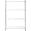 Regał warsztatowy chromowany ażurowy 4 półki + 4 maty do 1 t 1000 kg 120x45x180 cm