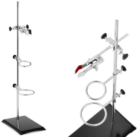 Statyw stojak laboratoryjny z wyposażeniem 1 uchwyt 2 pierścienie 50 mm 70 mm Statyw stojak laboratoryjny z wyposażeniem 1 uchwyt 2 pierścienie 50 mm 70 mm