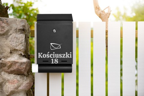 Skrzynka pocztowa na listy Hadvar czarna z napisami Skrzynka pocztowa na listy Hadvar czarna z napisami