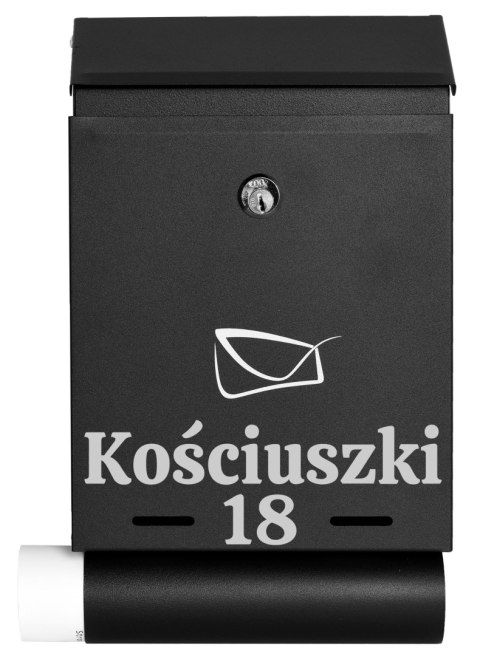 Skrzynka pocztowa na listy Hadvar czarna z napisami Skrzynka pocztowa na listy Hadvar czarna z napisami