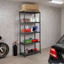Regał plastikowy MAXER 5 poziomów czarny