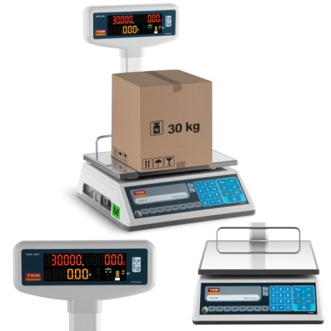 Waga sklepowa cenowa zalegalizowana EGE-LED TEM RS232 30kg / 10g Waga sklepowa cenowa zalegalizowana EGE-LED TEM RS232 30kg / 10g