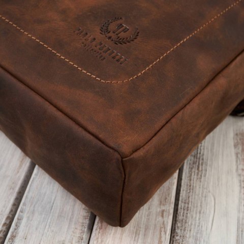 Torba męska skórzana na ramię na laptopa do pracy vintage Paolo Peruzzi E-26-BR Torba męska skórzana na ramię na laptopa do pracy vintage Paolo Peruzzi E-26-BR