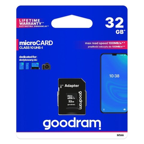 Karta pamięci Microcard 32GB micro SD HC UHS-I class 10 + adapter SD Karta pamięci Microcard 32GB micro SD HC UHS-I class 10 + adapter SD