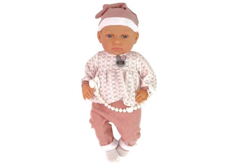 Lalka Bobas 46 cm Różowa Smoczek Kocyk Piórka Lalka Bobas 46 cm Różowa Smoczek Kocyk Piórka