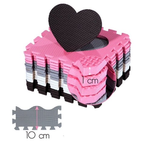 MD03 MATA DZIECIĘCA PUZZLE KOJEC PINK HEARTS 36 ELEMENTÓW 140x140CM NILS FUN MD03 MATA DZIECIĘCA PUZZLE KOJEC PINK HEARTS 36 ELEMENTÓW 140x140CM NILS FUN