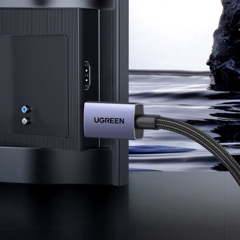 Kabel przewód DisplayPort 2.1 16K 3D Vision w oplocie 2m szary Kabel przewód DisplayPort 2.1 16K 3D Vision w oplocie 2m szary