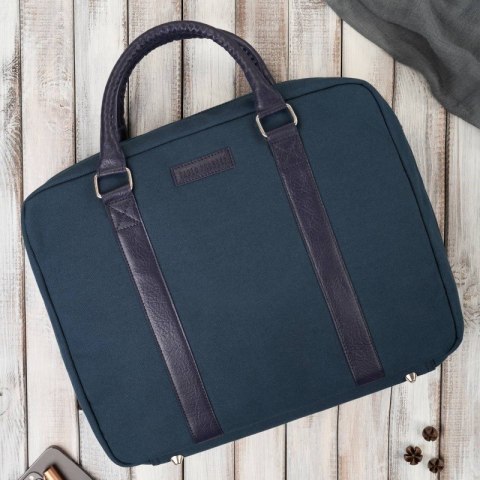 Torba męska na ramię lub do ręki wegańska do pracy na laptopa granatowa Paolo Peruzzi E-14-DB Torba męska na ramię lub do ręki wegańska do pracy na laptopa granatowa Paolo Peruzzi E-14-DB