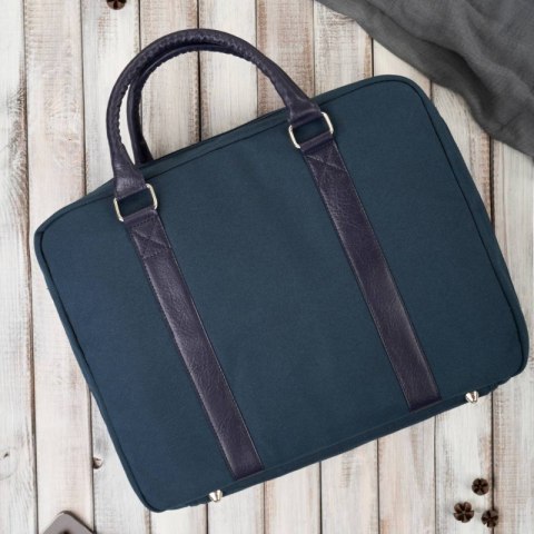 Torba męska na ramię lub do ręki wegańska do pracy na laptopa granatowa Paolo Peruzzi E-14-DB Torba męska na ramię lub do ręki wegańska do pracy na laptopa granatowa Paolo Peruzzi E-14-DB