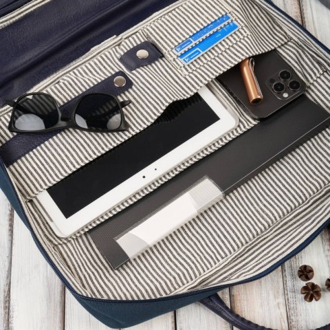 Torba męska na ramię lub do ręki wegańska do pracy na laptopa granatowa Paolo Peruzzi E-14-DB Torba męska na ramię lub do ręki wegańska do pracy na laptopa granatowa Paolo Peruzzi E-14-DB
