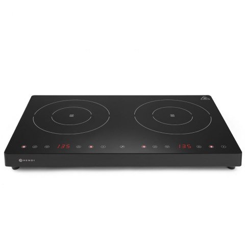 Kuchenka indukcyjna nastawna z panelem dotykowym 2 pola grzewcze Black Line śr. 22 cm 3500 W - Hendi 239414 Kuchenka indukcyjna nastawna z panelem dotykowym 2 pola grzewcze Black Line śr. 22 cm 3500 W - Hendi 239414