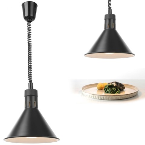 Lampa do podgrzewania potraw - wisząca stożkowa czarna śr. 275mm 250 W - Hendi 273845 Lampa do podgrzewania potraw - wisząca stożkowa czarna śr. 275mm 250 W - Hendi 273845