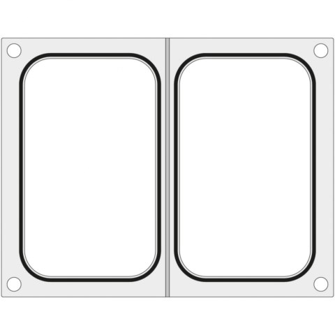 Matryca forma do zgrzewarek MCS na dwie tacki pojemniki 178x113 mm - Hendi 805459 Matryca forma do zgrzewarek MCS na dwie tacki pojemniki 178x113 mm - Hendi 805459
