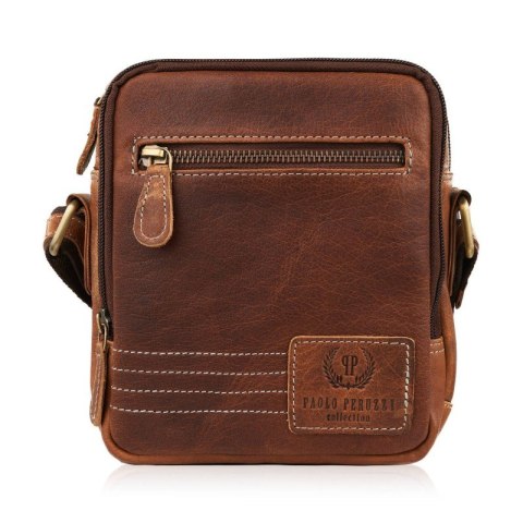 Saszetka męska skórzana na ramię brązowa vintage Paolo Peruzzi SI-35-BR Saszetka męska skórzana na ramię brązowa vintage Paolo Peruzzi SI-35-BR
