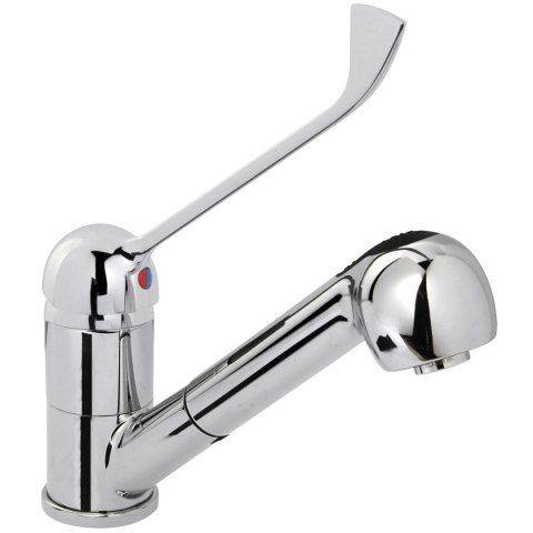 Bateria kuchenna z wyciąganym natryskiem prysznicem nierdzewna wys. 230 mm - Hendi 810255 Bateria kuchenna z wyciąganym natryskiem prysznicem nierdzewna wys. 230 mm - Hendi 810255