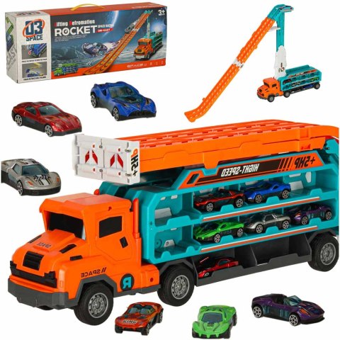 Tor wyścigowy samochodowy laweta transporter 6 el. pomarańczowy Tor wyścigowy samochodowy laweta transporter 6 el. pomarańczowy