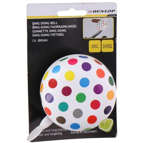 DZWONEK ROWEROWY DUNLOP ŚR. 80MM KROPKI DZWONEK ROWEROWY DUNLOP ŚR. 80MM KROPKI
