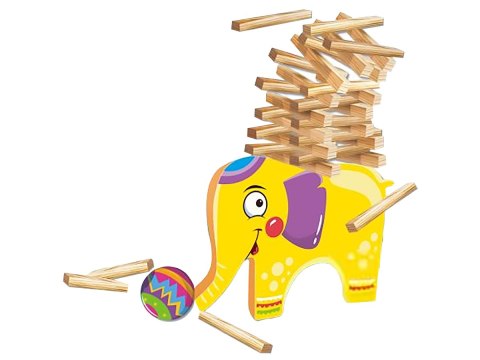 Edukacyjna gra zręcznościowa "Stack Game", Zbuduj wieżę, Układanka, Klocki + Słoń Edukacyjna gra zręcznościowa "Stack Game", Zbuduj wieżę, Układanka, Klocki + Słoń