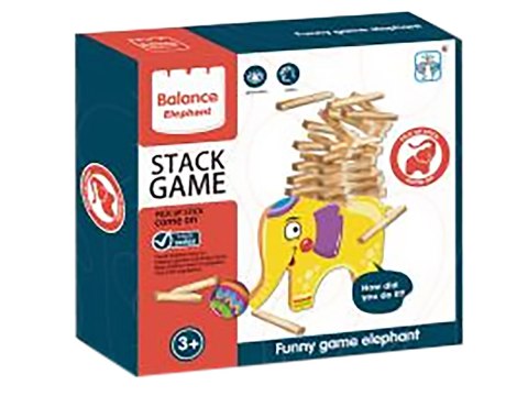 Edukacyjna gra zręcznościowa "Stack Game", Zbuduj wieżę, Układanka, Klocki + Słoń Edukacyjna gra zręcznościowa "Stack Game", Zbuduj wieżę, Układanka, Klocki + Słoń
